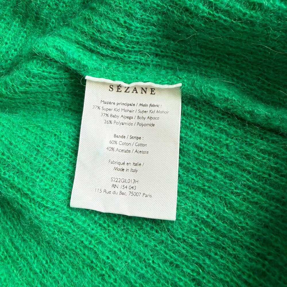 Sezane Gaspard Sweater Bright Green Size XS - Picture 6 of 6